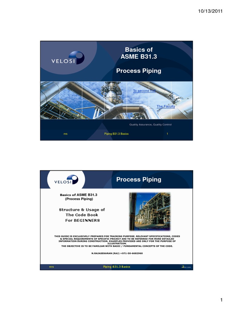 MOD 109 Process Piping B313 PDF Pipe (Fluid Conveyance) Stress