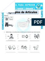 Ficha Articulo Ejemplos para Cuarto de Primaria