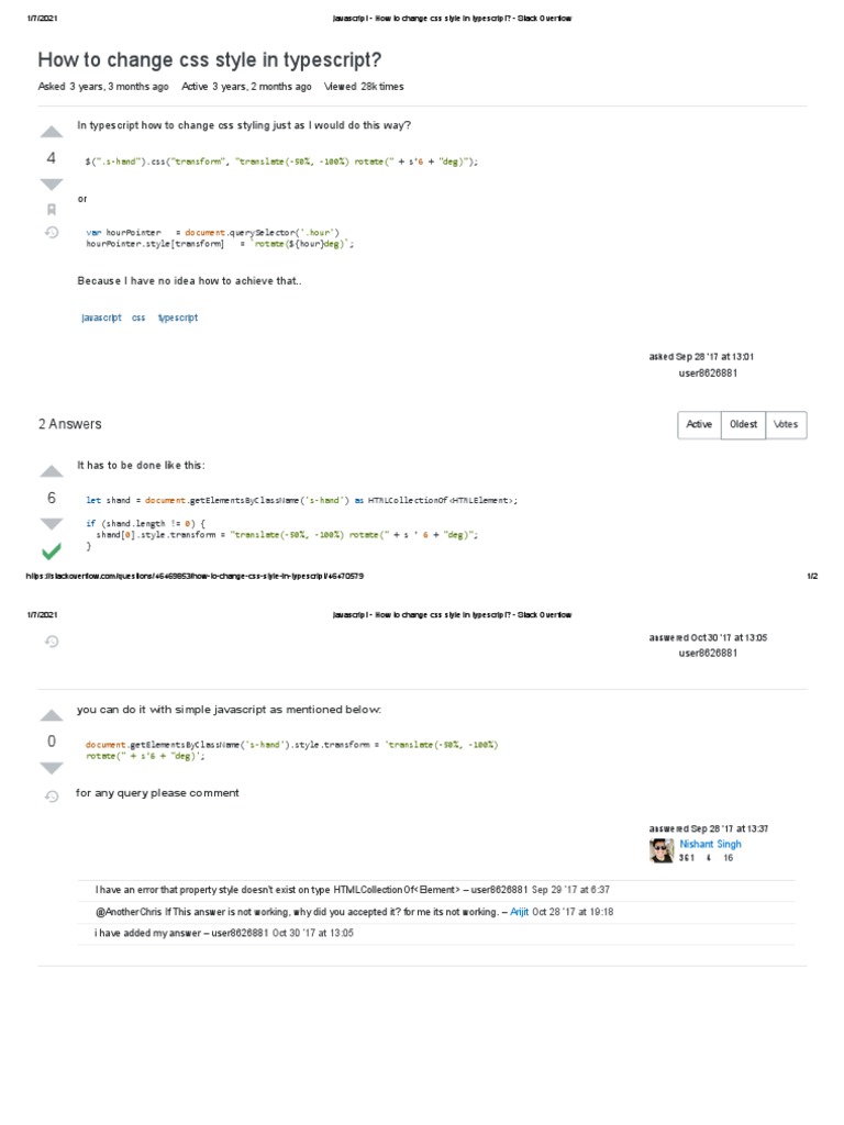 Javascript - How To Change Css Style in Typescript - Stack Overflow ...