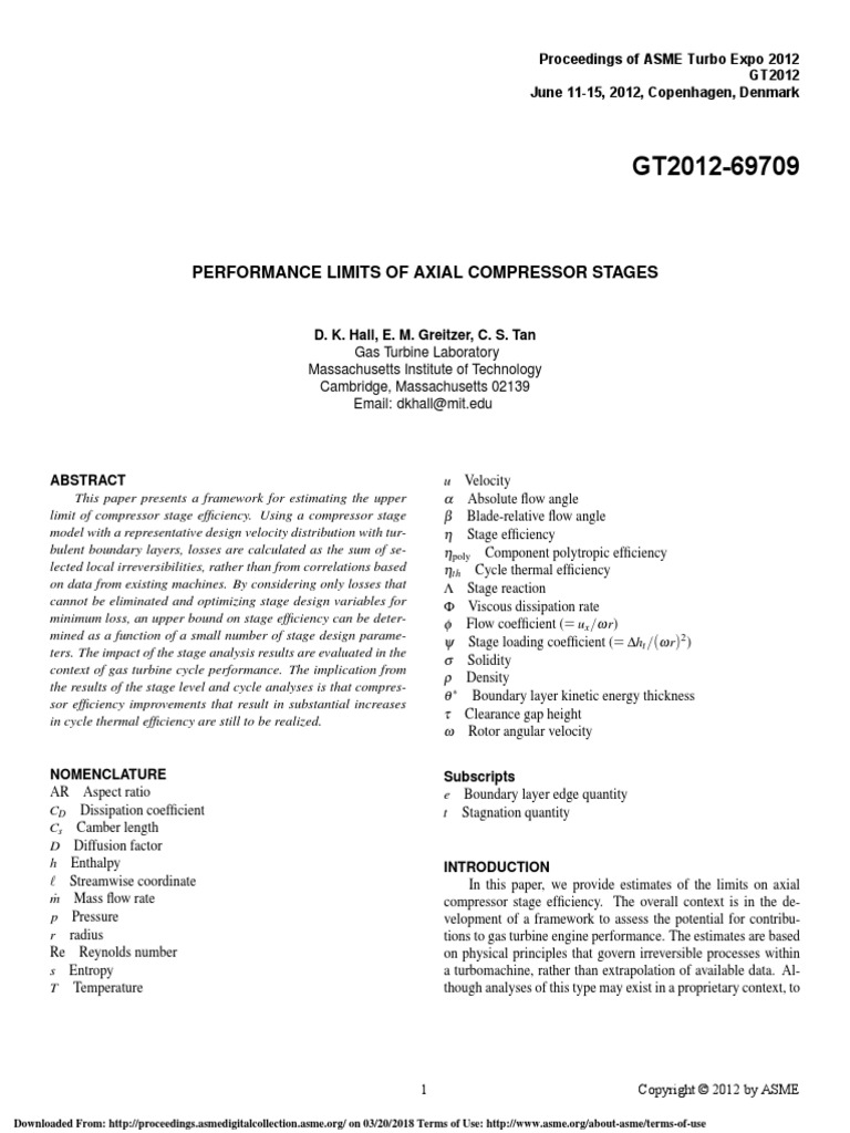Performance of Axial Compressor Stages | PDF | Boundary Layer | Turbine