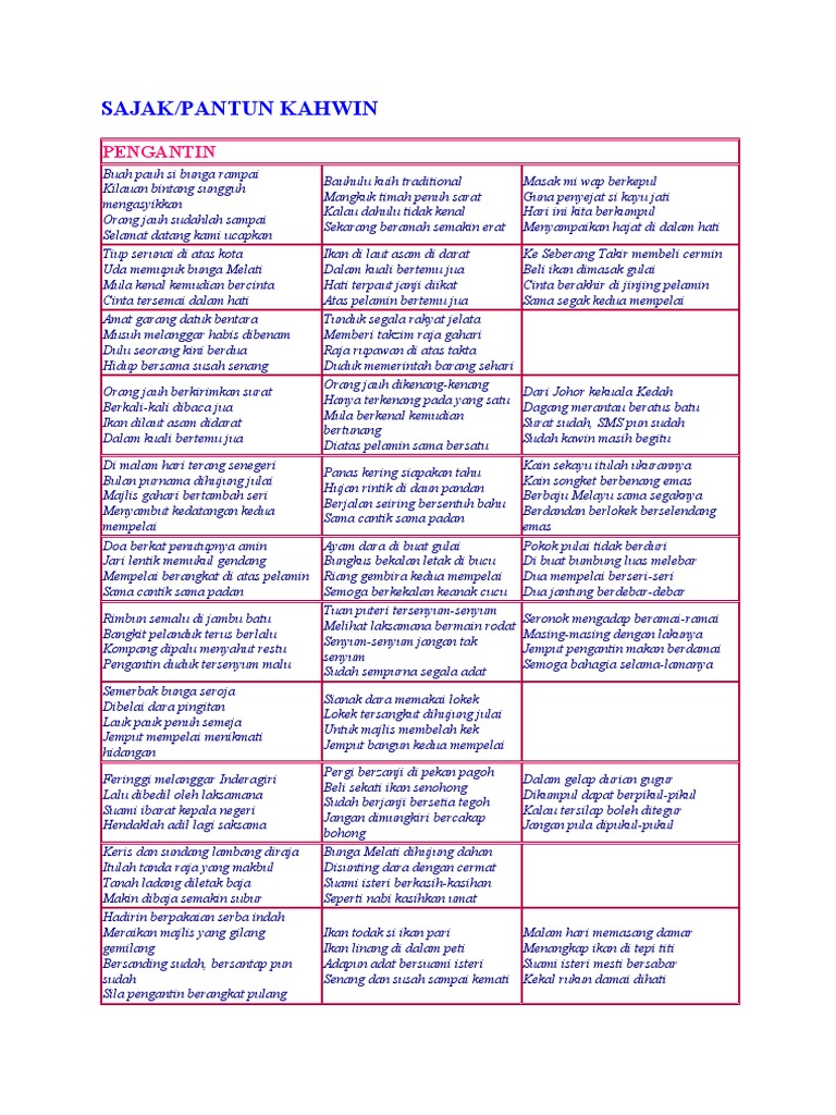 pantun perkahwinan