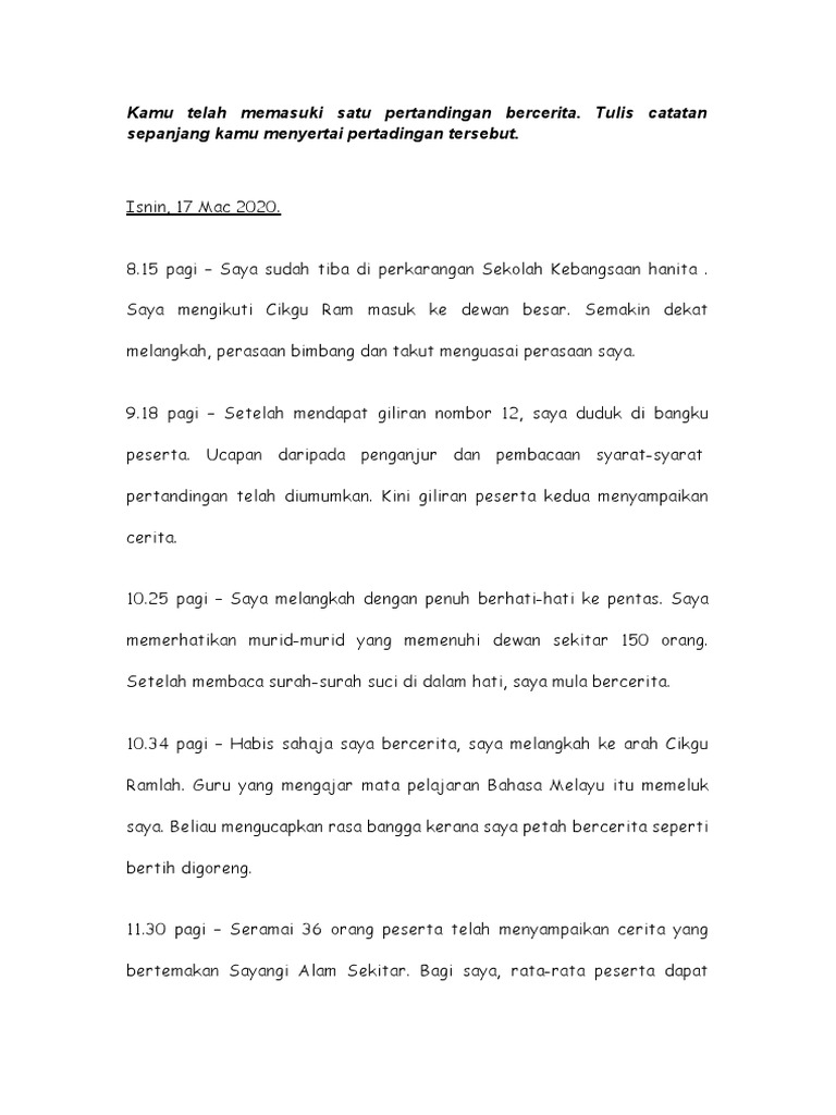 Kamu Telah Memasuki Satu Pertandingan Bercerita Pdf