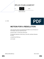 European Parliament: Motion For A Resolution