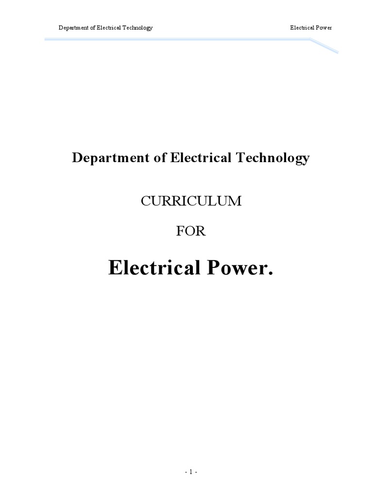 Electrical Power Curriculum Overview | PDF | Series And Parallel ...