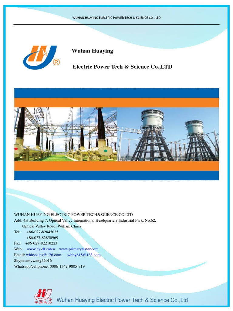 Product Catalogue For WUHAN HUAYING ELECTRIC POWER TECH&SCIENCE CO.,LTD ...