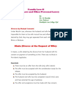 Family Law-II (Muslim Law and Other Personal Laws) : Khula (Divorce at The Request of Wife)