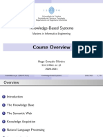 Sistemas Baseados em Conhecimento Overview