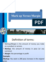 Mark Up Versus Margin