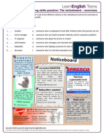 Reading Skills Practice: The Noticeboard - Exercises: Preparation