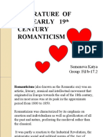 Literature of The Early 19 Century Romanticism: Semenova Katya Group: Fil/b-17.2