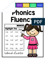 Phonics Fluency - Word Lists With Vowel Helper