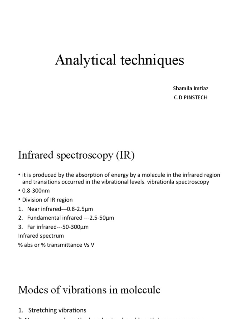 Infrared & Atomic Absorption Spectroscopy | PDF | Infrared Spectroscopy ...