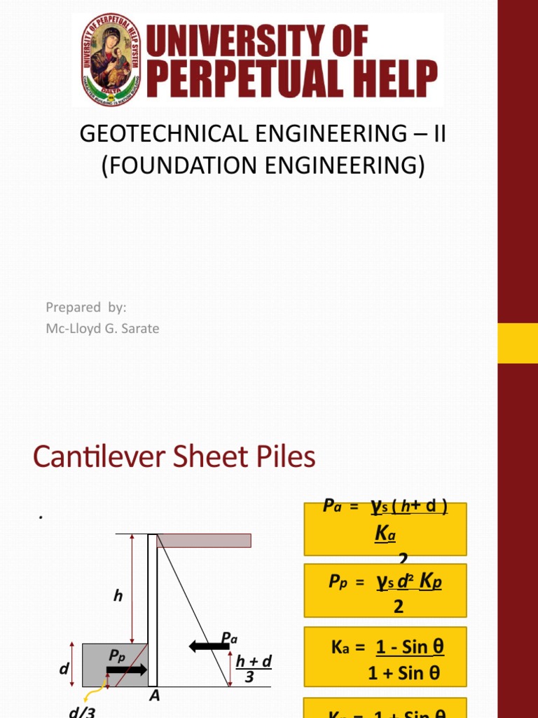 Cantilever and Anchored Sheet Pile Design | PDF | Bending | Deep Foundation