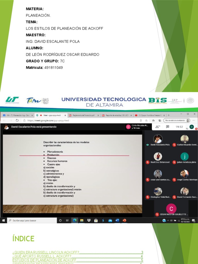 Planeacion de ACKOFF (DE LEÓN RODRÍGUEZ OSCAR EDUARDO 7C) | PDF ...