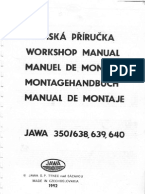 Jawa 350 Manual 638 639 And 640