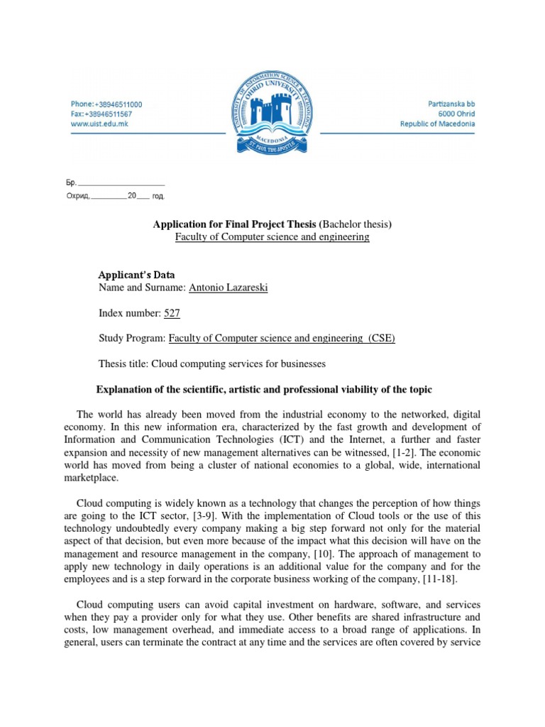 Application For Final Project Thesis | PDF | Cloud Computing | Computing