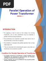 Parallel Operation of Power Transformer: Module-3