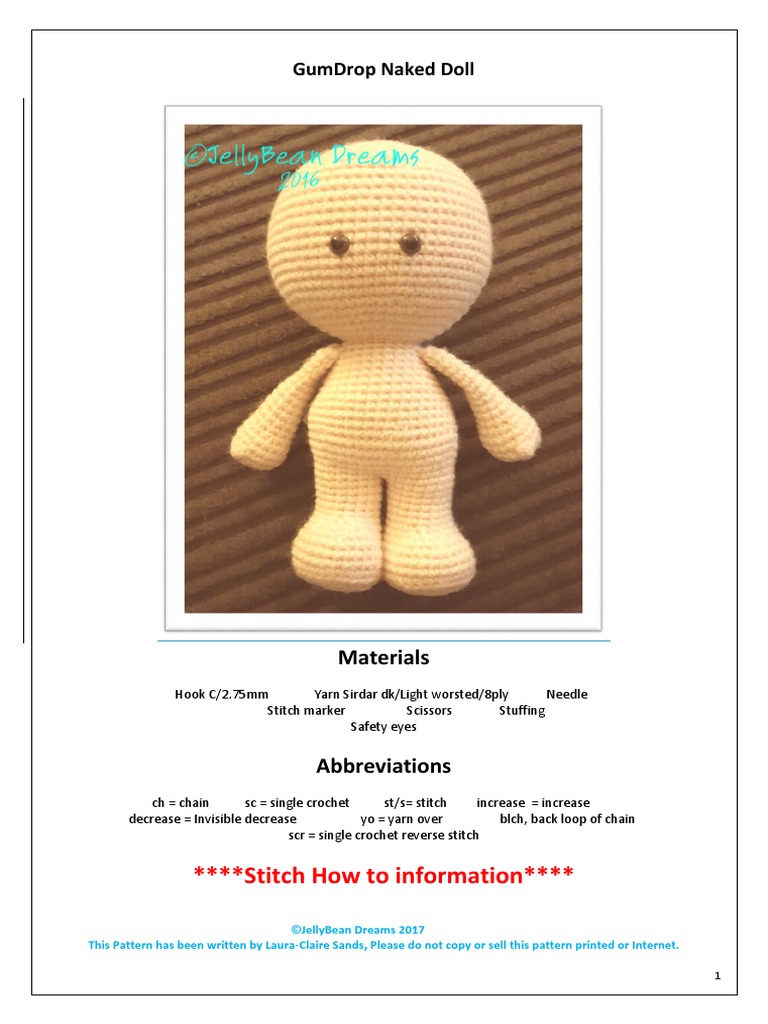 Gumdrop Naked Doll PDF