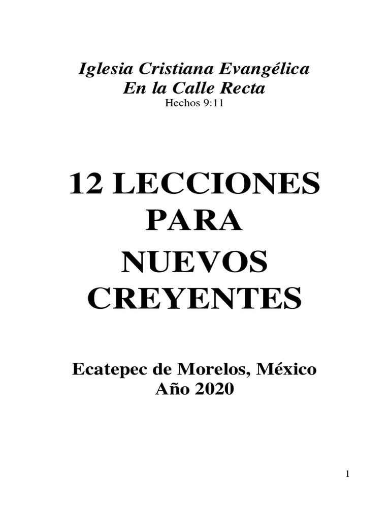 12 Lecciones para Nuevos Creyentes | PDF | Cristo (título) | Oración