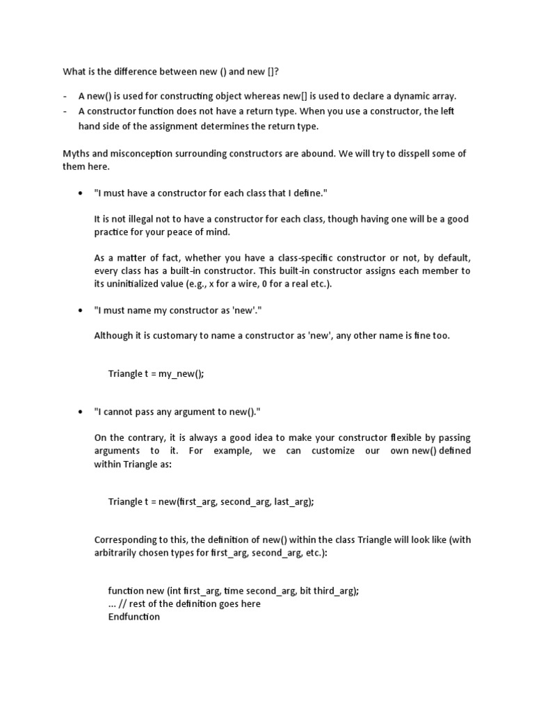 Understanding the Differences Between Constructors, Dynamic Arrays, and ...