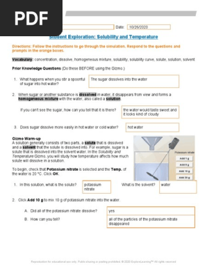 Landon Parker Copy Of Solubilitytemperaturese Docx Solution Solubility