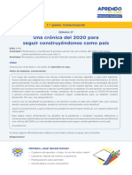 Una Crónica Del 2020 para Seguir Construyéndonos Como País: 1. Grado: Comunicación