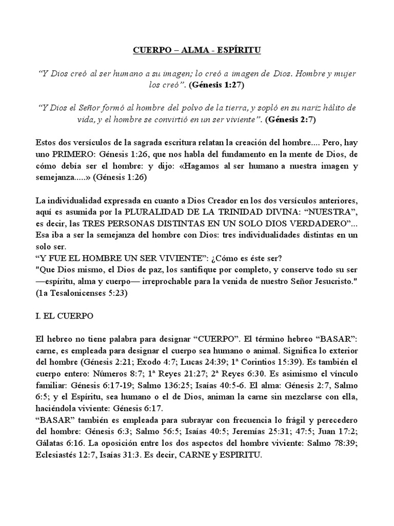 Cuerpo Alma y Espiritu | PDF | Alma | Cristo (título)