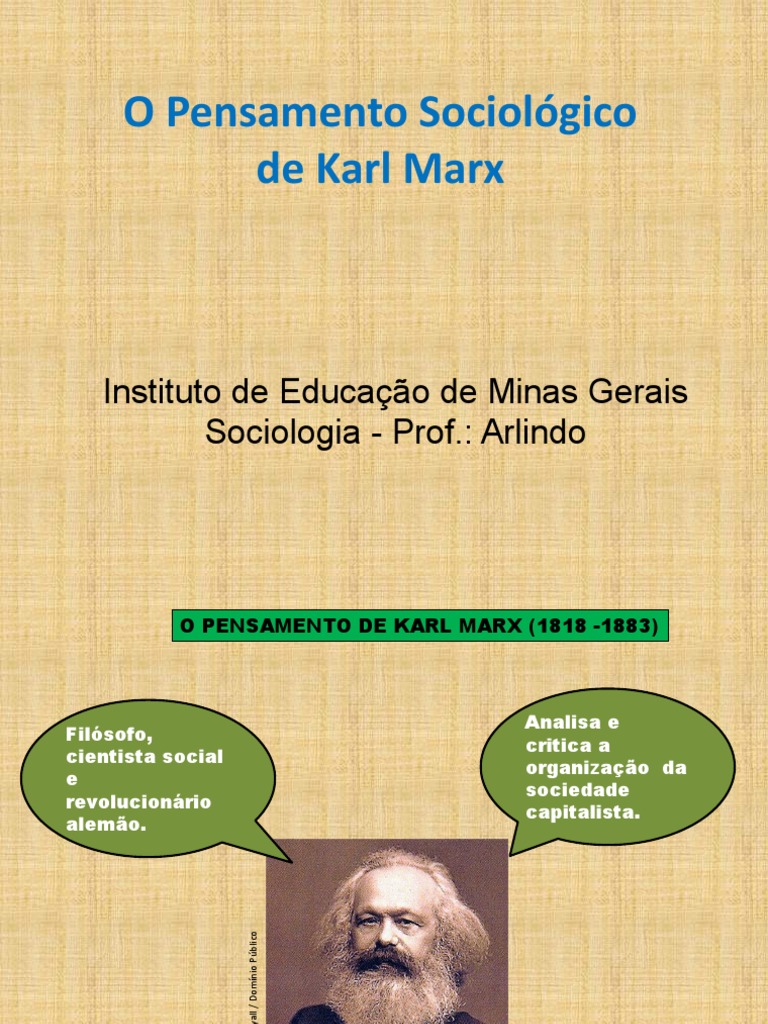 O Pensamento Sociológico de Karl Marx I | PDF | Karl Marx | Sociologia