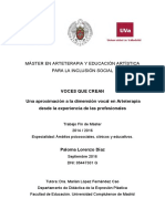 Voces Que Crean (... ) TFM PALOMA LORENZO DÍAZ - Master Arteterapia PDF