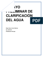 Ensayo Preliminar de Clarificación Del Agua Edgar Alonso Correa Ramirez