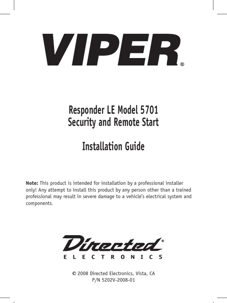 install guide viper alarm Switch Ignition System