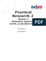 Practical Research 2: Research Questions, Scope, & Delimitation