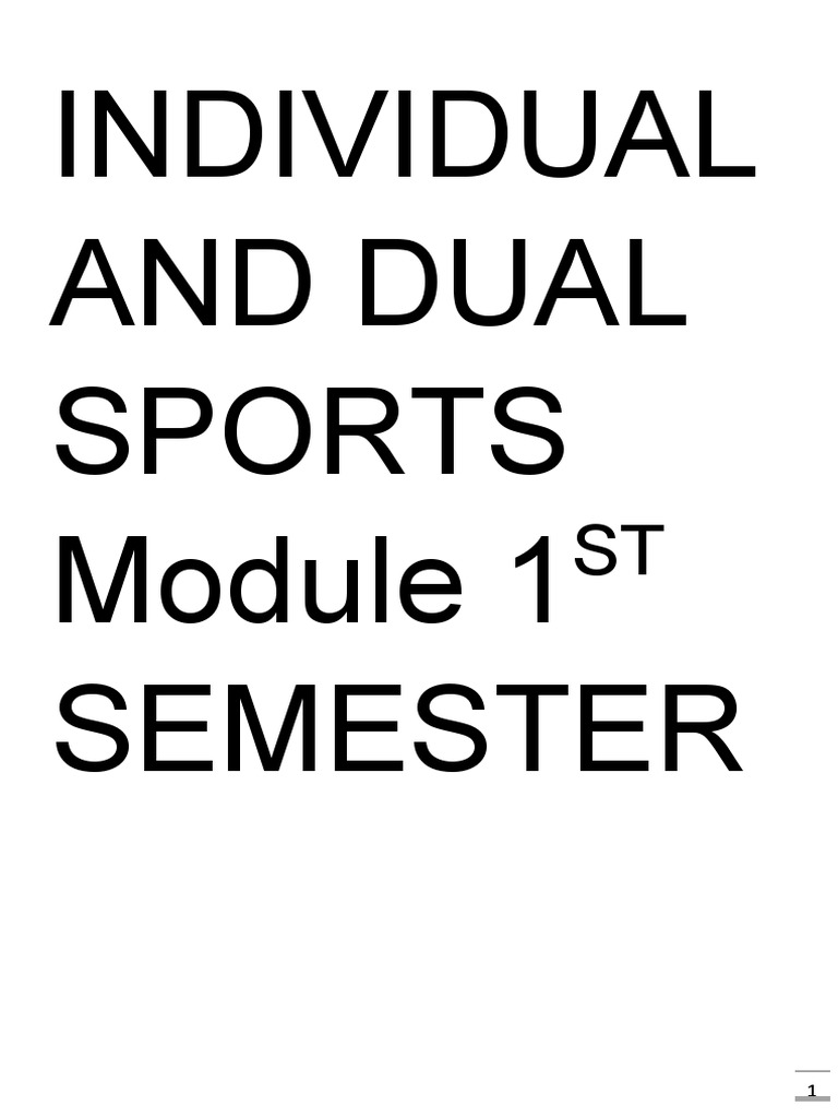 Individual and Dual Sports Module | PDF | Racquet Sports | Weaponry