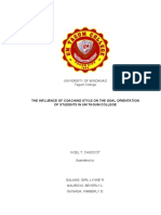 The Influence of Coaching Style On The Goal Orientation of Students in Um Tagum College