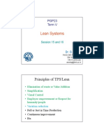 Lean Systems: Principles of TPS/Lean