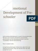 Socio-Emotional Development of Pre-Schooler