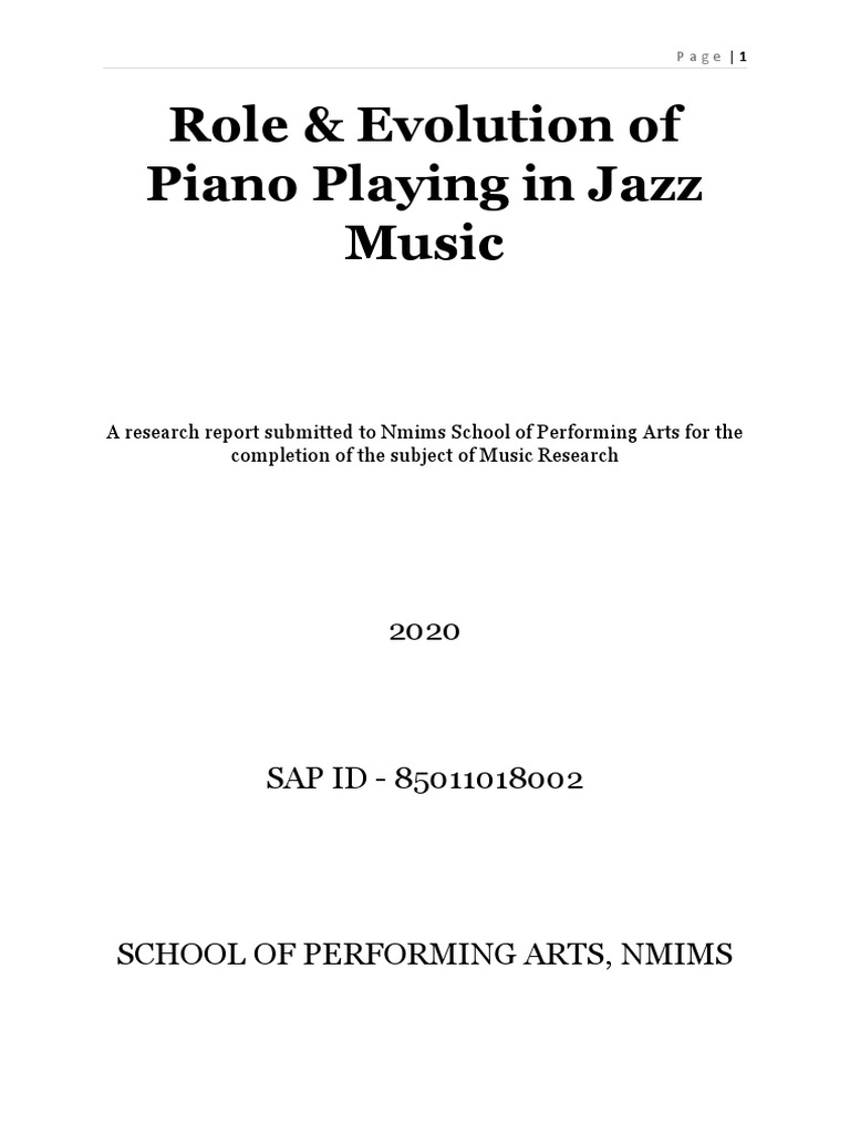 Evolution of Piano in Jazz Music | PDF | Jazz | Musicology