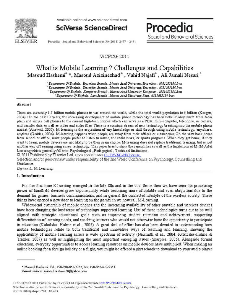 What Is Mobile Learning ? Challenges and Capabilities | PDF | Personal ...