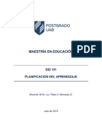 Plan Guía Módulo de Planificación Del Aprendizaje. Did 101