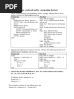 Algorithm, Pseudo Code and The Corresponding Flowchart