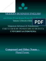 MODERN BUSINESS ENGLISH: PLURAL FORMS OF COMPOUND NOUNS AND ABBREVIATIONS