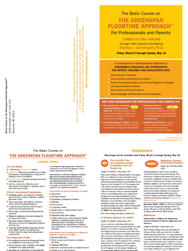 The Basic Online Course For The Greenspan Floortime Approach™ Plus Four ...