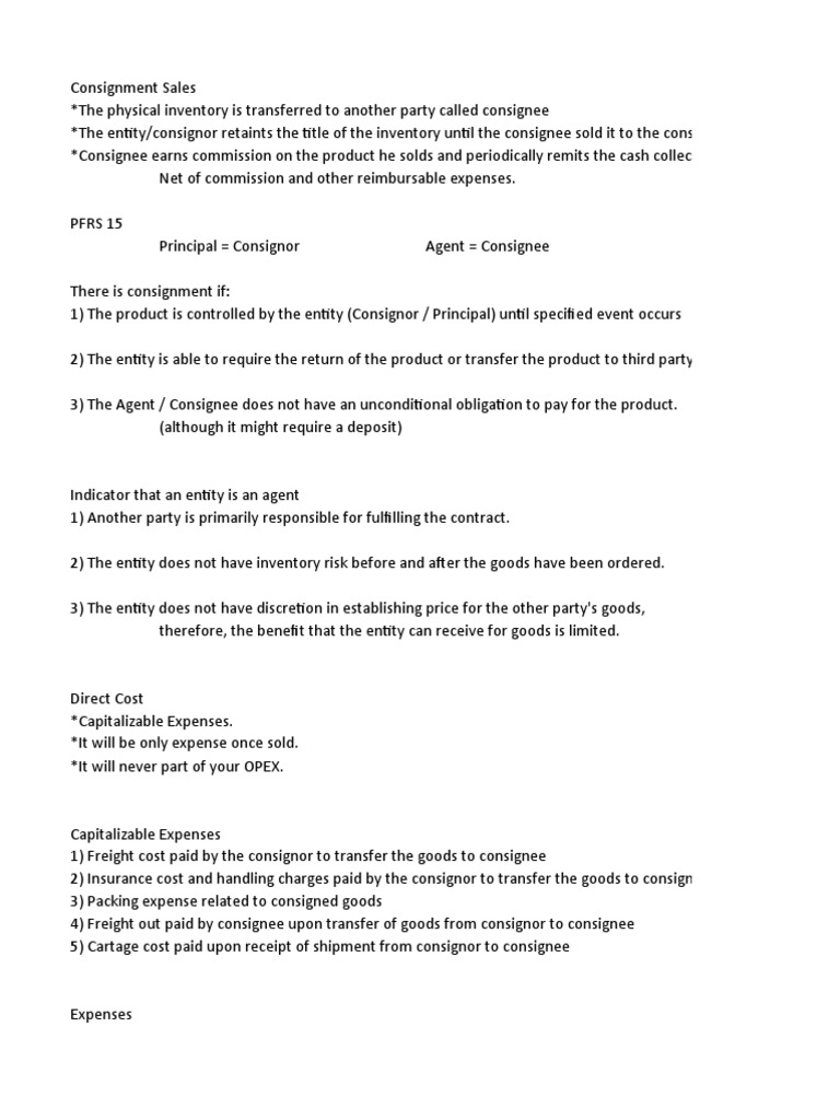 Comprehensive Overview of Consignment Accounting Principles, Formulas, and Examples PDF Net