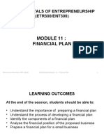 ENT300 - Module 11 - FINANCIAL PLAN