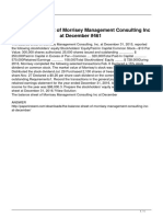 The Balance Sheet of Morrisey Management Consulting Inc at December PDF