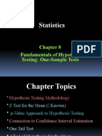 Statistics: Fundamentals of Hypothesis Testing: One-Sample Tests