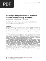 Challenges of Implementation of Intelligent Transportation Systems in Developing Countries: Case Study - Tehran