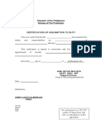 Assumption of Office Form