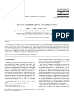 Risks To Different Aspects of System Success: James J. Jiang, Gary Klein