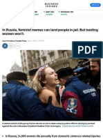 In Russia, Feminist Memes Land People in Jail But Beating Women Won't